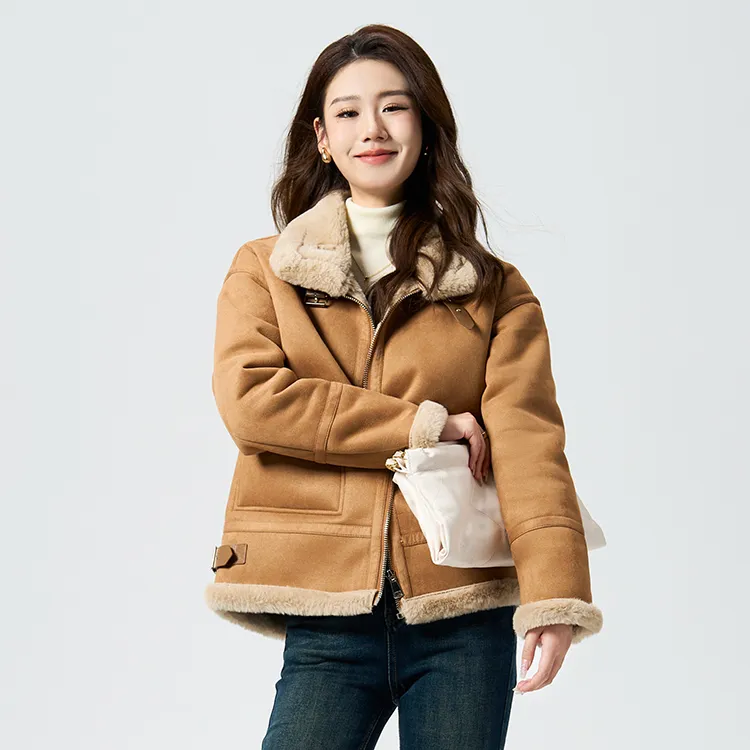 FAIRWHALE Jackets Coats Women's Light Brown-2