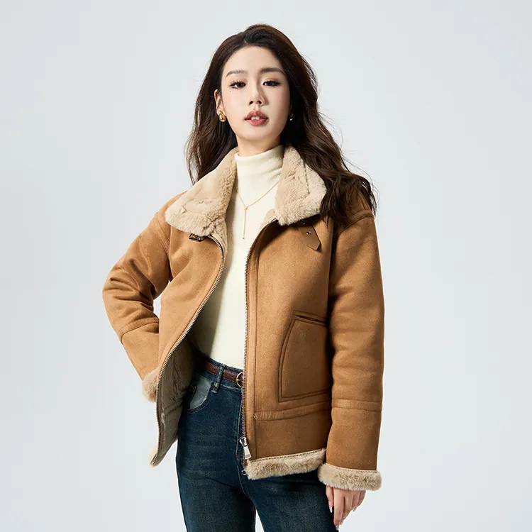FAIRWHALE Jackets Coats Women's Light Brown-4