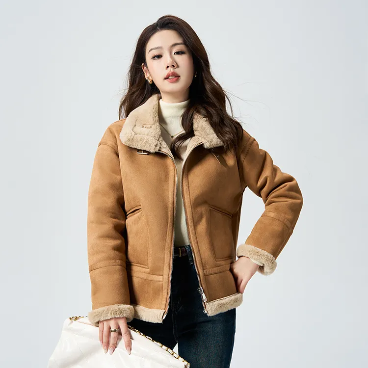 FAIRWHALE Jackets Coats Women's Light Brown-3