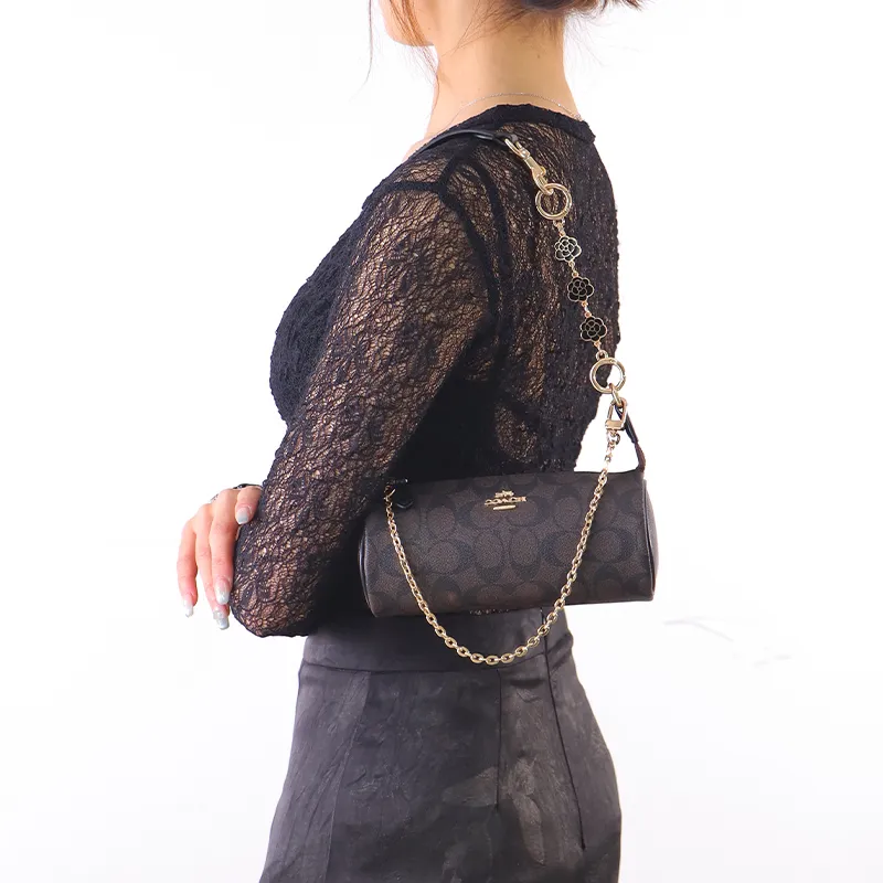 Gloya Metal Bag Accessory Women's Gold Tone/White-12