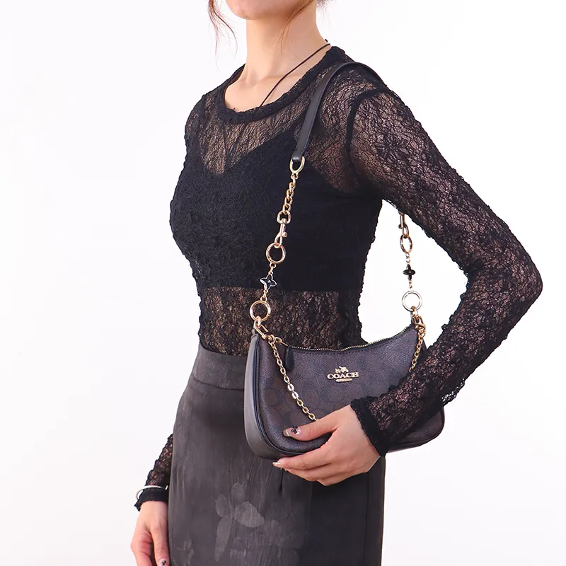 Gloya Alloy Decorative Chain Bag Accessory Women's Gold Tone-34