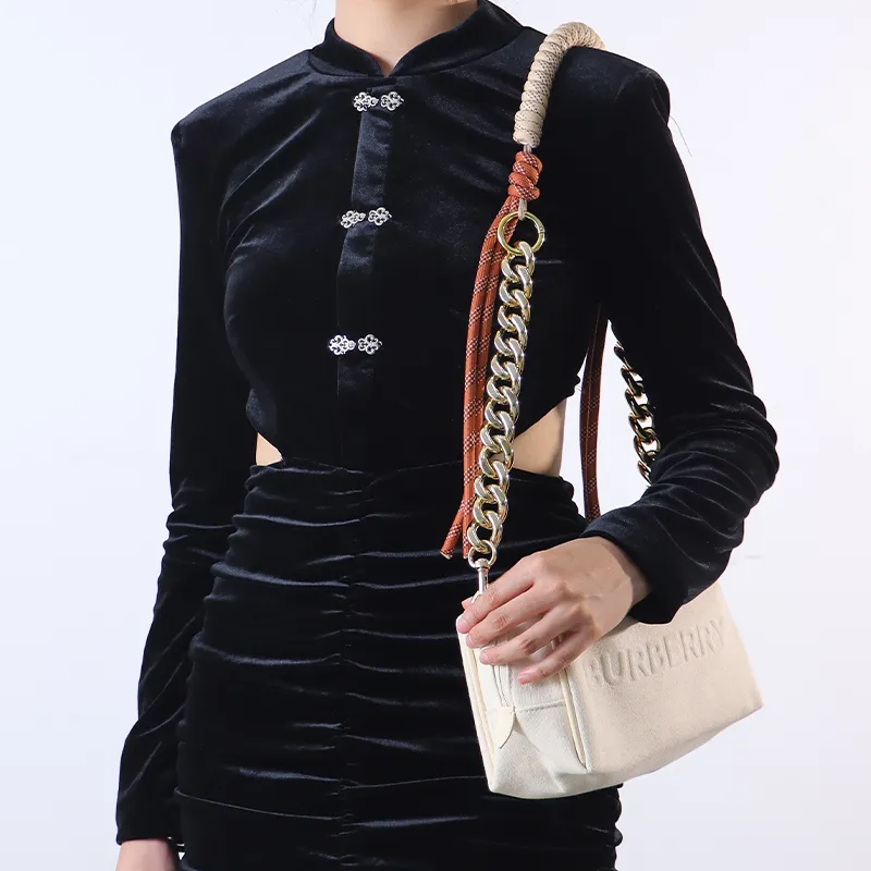 Gloya Acrylic Bag Strap Women's Black-9