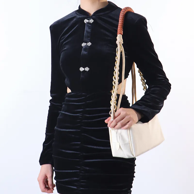 Gloya Acrylic Bag Strap Women's Black-11
