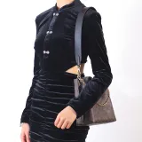 Gloya Alloy Felt Straight Gold Bag Accessories Women's Gold