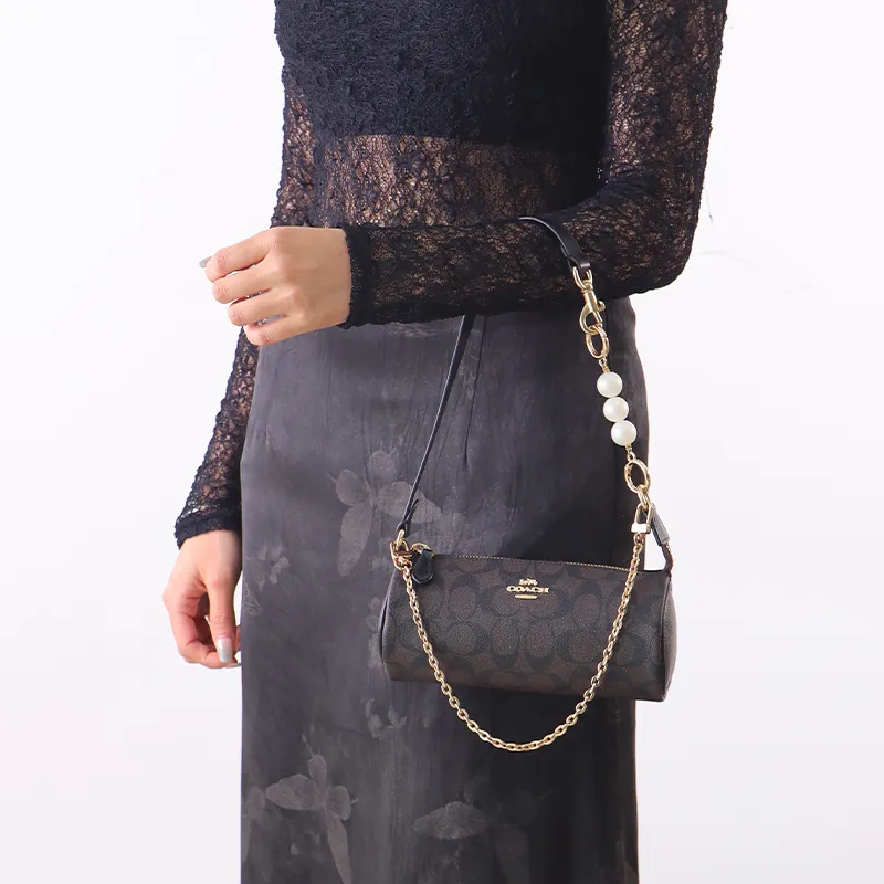 Gloya Metal Bag Accessory Women's White/Gold Tone-28