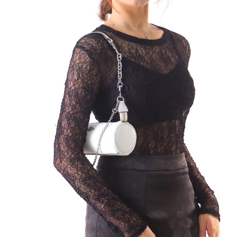 Gloya Metal Bag Accessory Women's White/Gold Tone-17