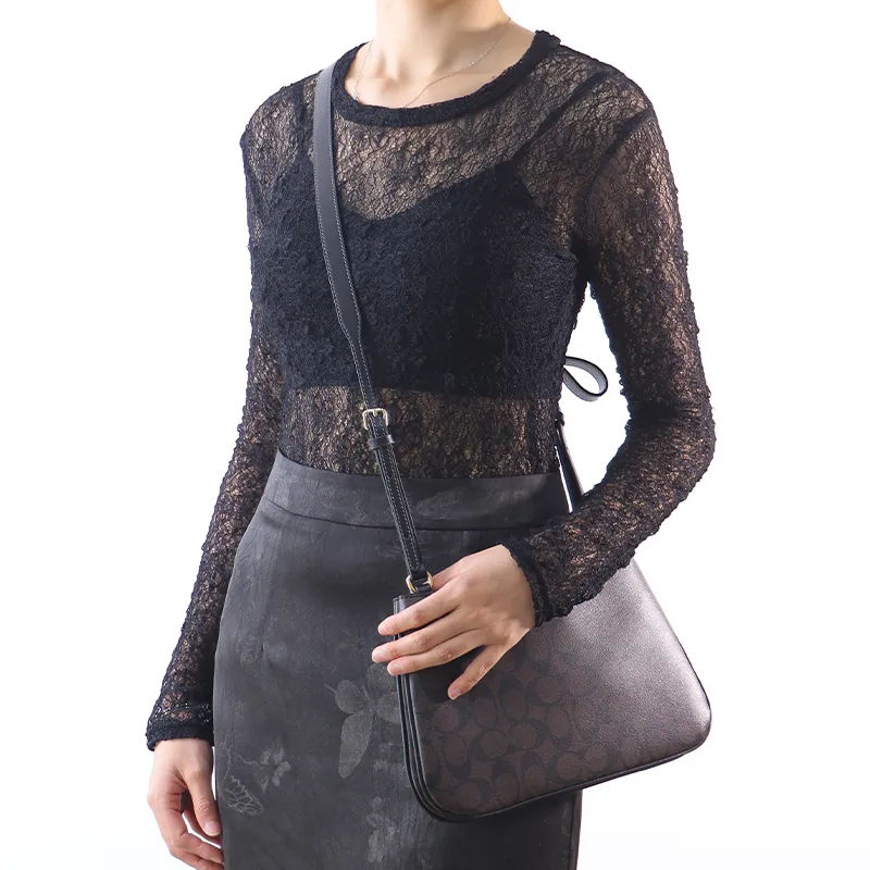 Gloya Microfiber Bag Accessories Women's Black Brown-4