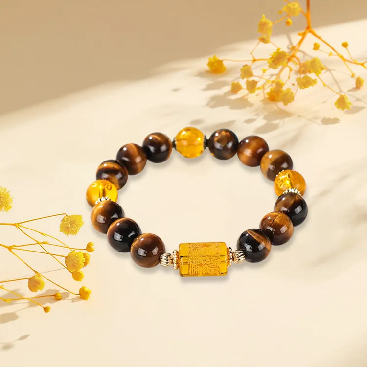 RboySe Tiger's Eye Stone Jade Bracelets Unisex-2
