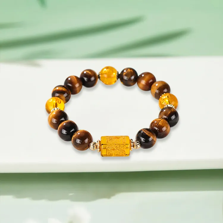 RboySe Tiger's Eye Stone Jade Bracelets Unisex-4