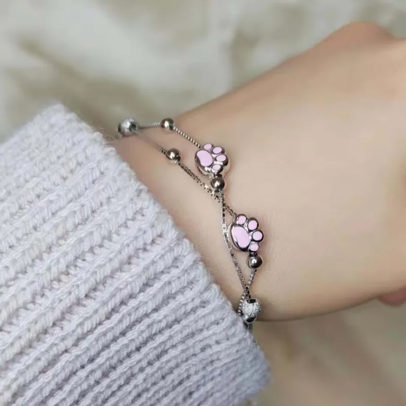 Hua Xi Fu Jewelry S925 Silver Bracelets Women's Pink-5