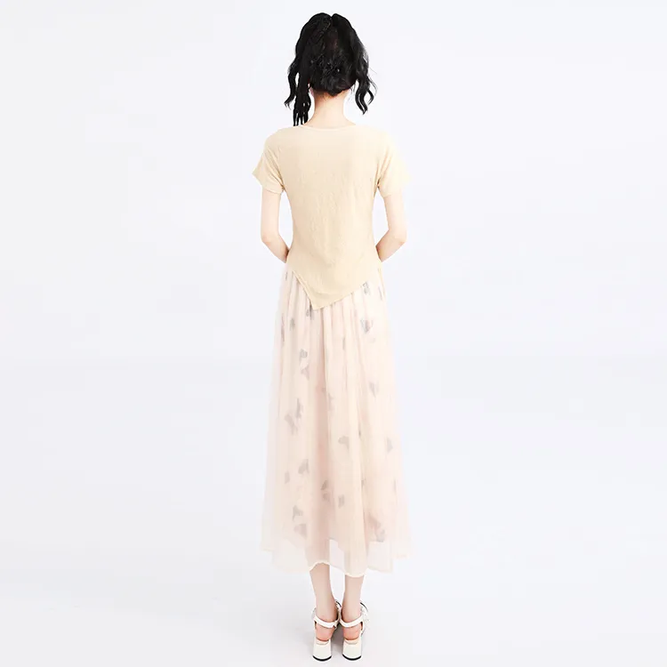 SNZX Casual Long Skirts Women's Butterfly Print-2