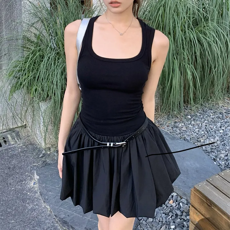 SNZX Slip Dresses Women's Black-5