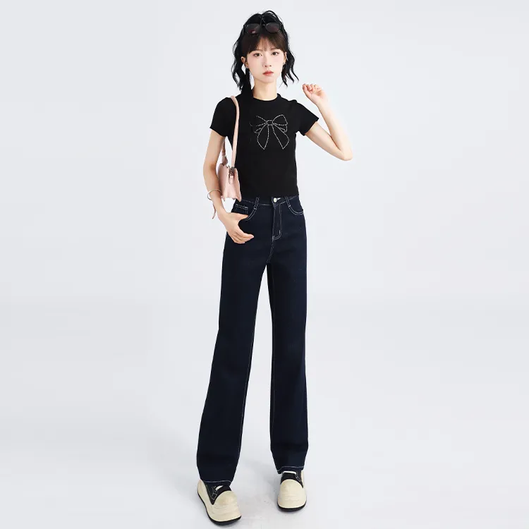SNZX Jeans Women's Dark Blue Pants-2