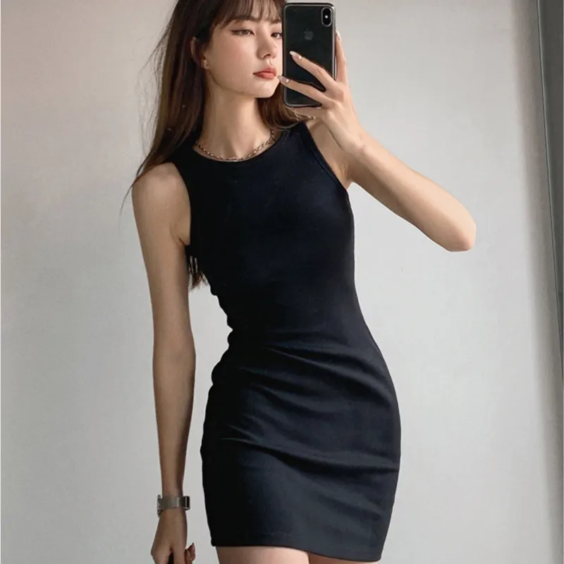 SNZX Sleeveless Dresses Women's Black-5