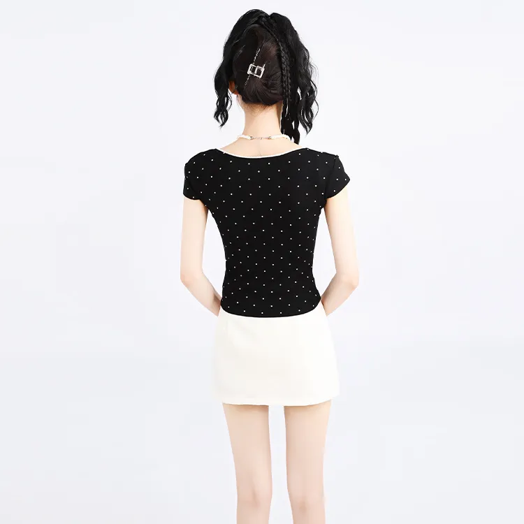 SNZX Casual Short Skirts Women's White-2
