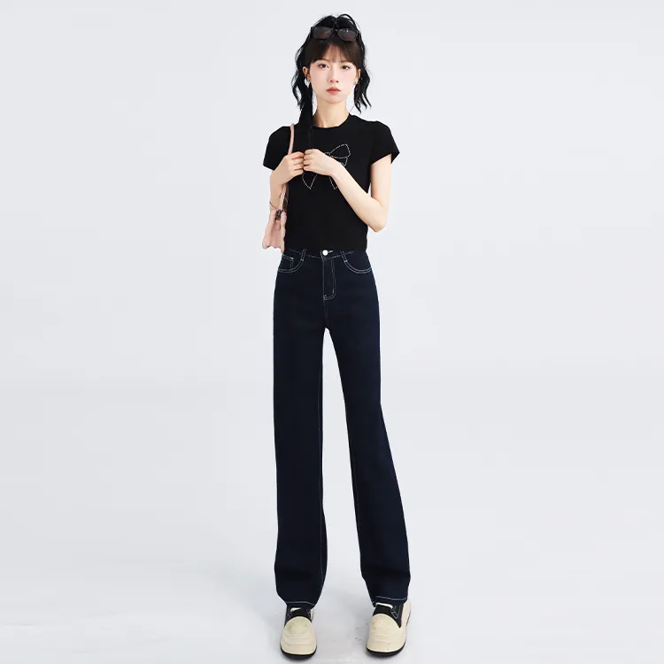 SNZX Jeans Women's Dark Blue Pants-5