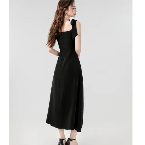 SNZX Slip Dresses Women's Black
