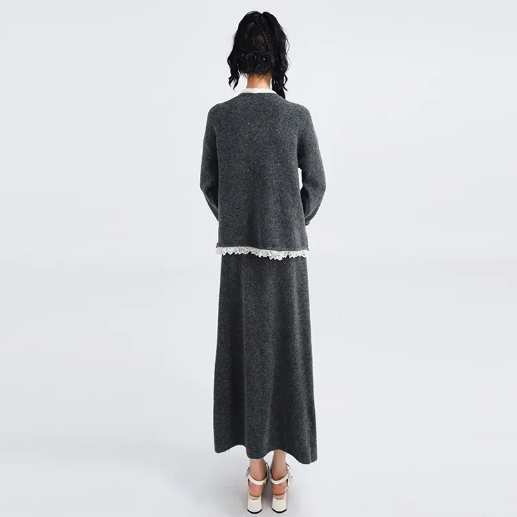 SNZX Skirt Set Women's Dark Gray-2
