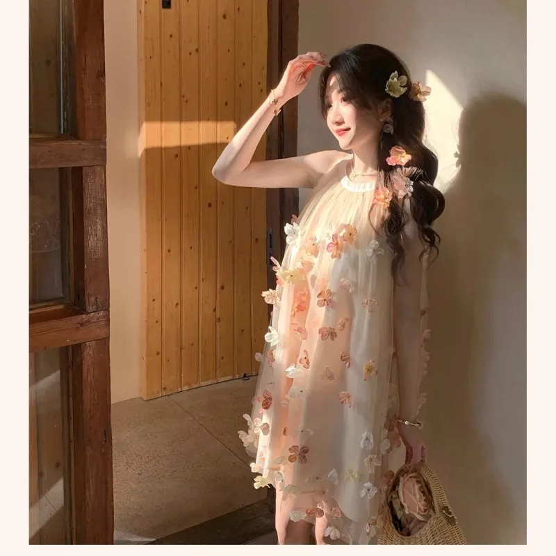 SNZX Slip Dresses Women's Pink Princess Dress-2