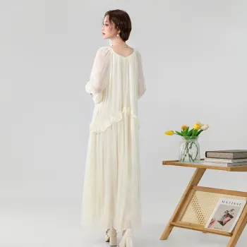SNZX Long Sleeved Dress Women's Champagne