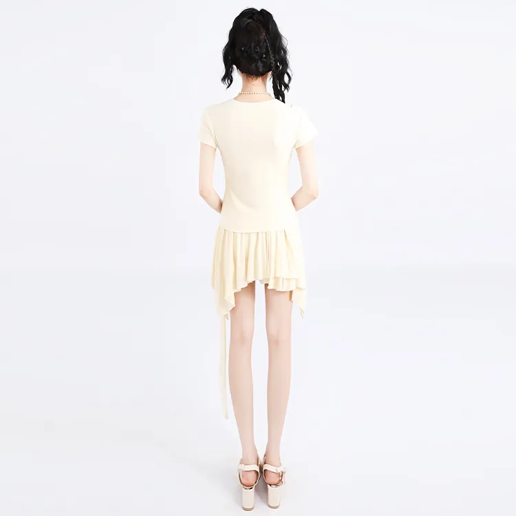 SNZX SS24 Casual Short Skirts Women's Ecru-2