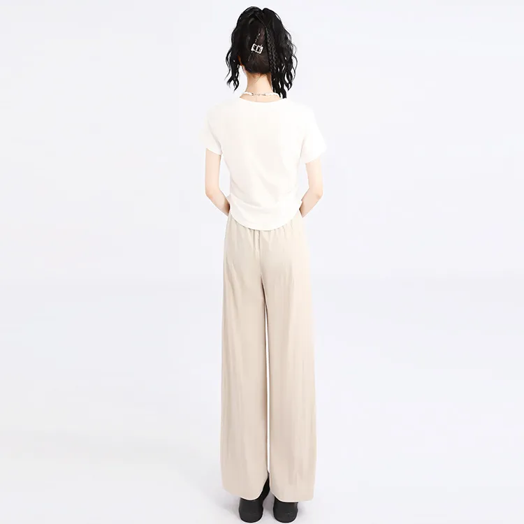 SNZX Casual Pants Women's Gray Khaki Color-2