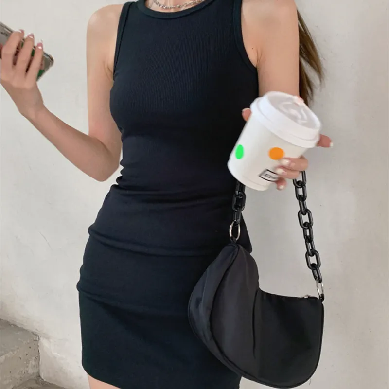 SNZX Sleeveless Dresses Women's Black-4