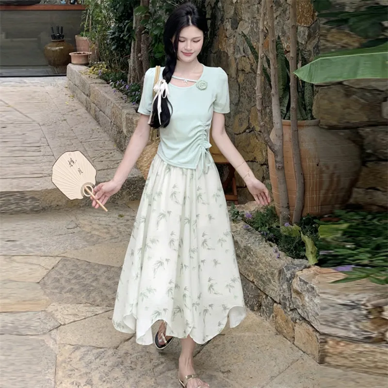 SNZX Two Piece Skirt Sets Women's-2