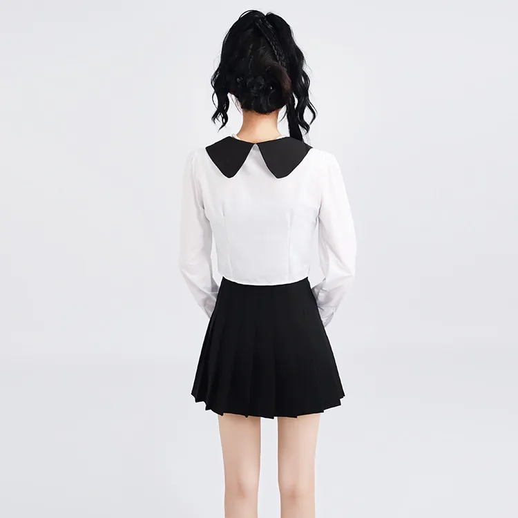 SNZX Shirts Women's White With Bow Tie-2