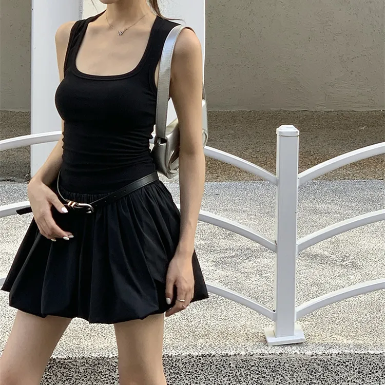 SNZX Slip Dresses Women's Black-4