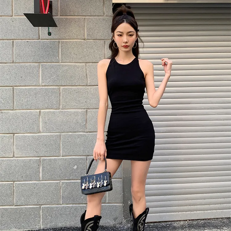 SNZX Sleeveless Dresses Women's Black-2