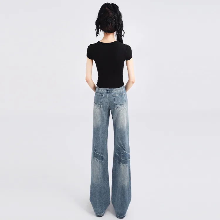 SNZX Jeans Women's Vintage Blue Pants-2
