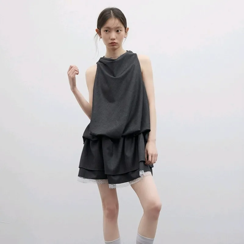 SNZX Sleeveless Dresses Women's Meteorite Gray Dress-5