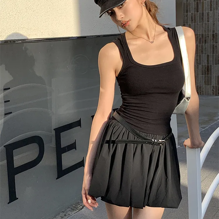 SNZX Slip Dresses Women's Black-2