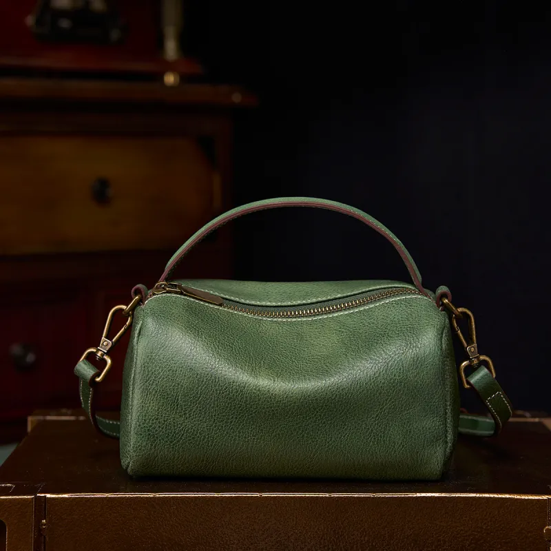 KAISER Top Grain Cow Leather Shoulder Bags Handbags Women's Green/Purple-1