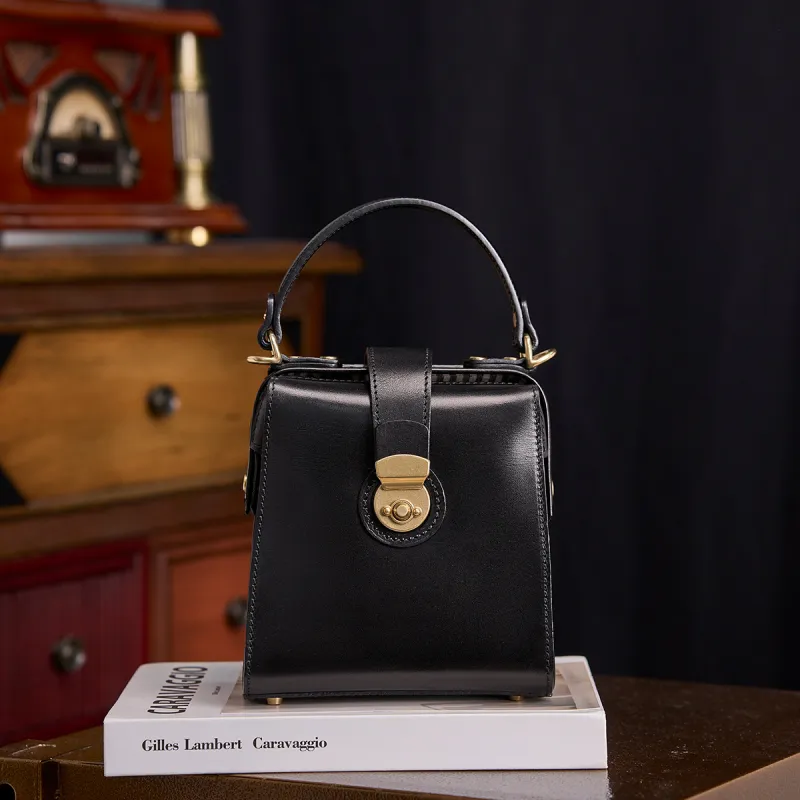 KAISER Top Grain Cow Leather Handbag Regular Women's Black/Brown/Sunset Yellow/Tobacco-2