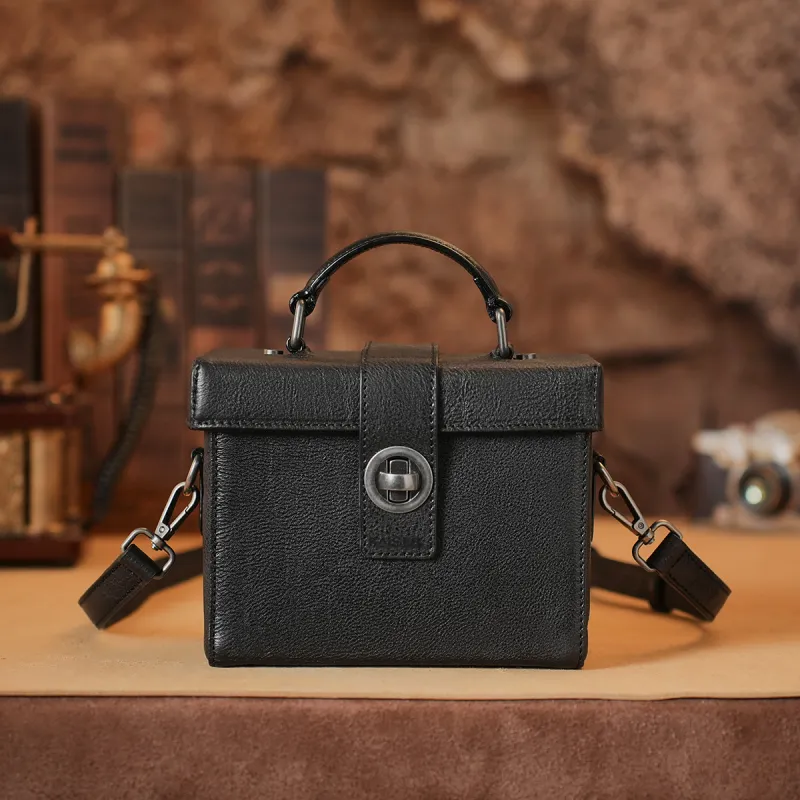 KAISER Cow Leather Box Bag Handbags Women's Black-2