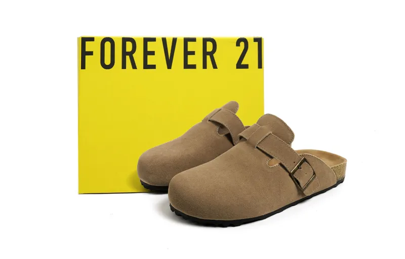 FOREVER 21 Odor Resistant Abrasion Resistant Slip Resistant Closed Toe Slippers Women's Chestnut-5