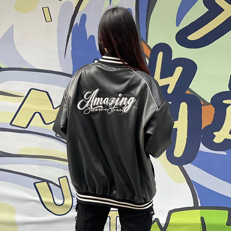 SESAME STREET Leather Jacket Unisex-2