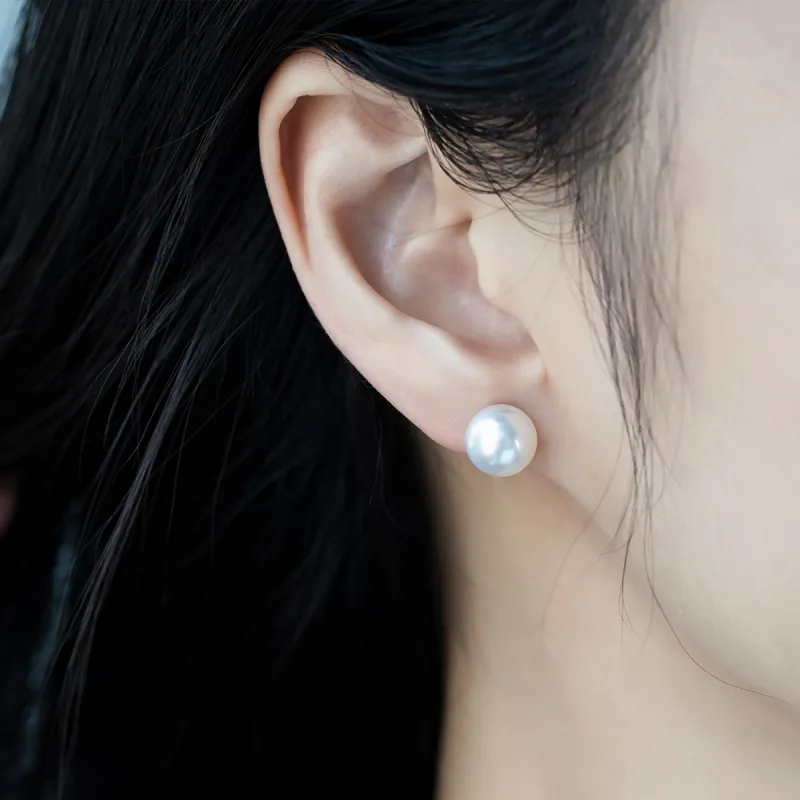 AKOYA Pearl Stud Earrings Unisex-4