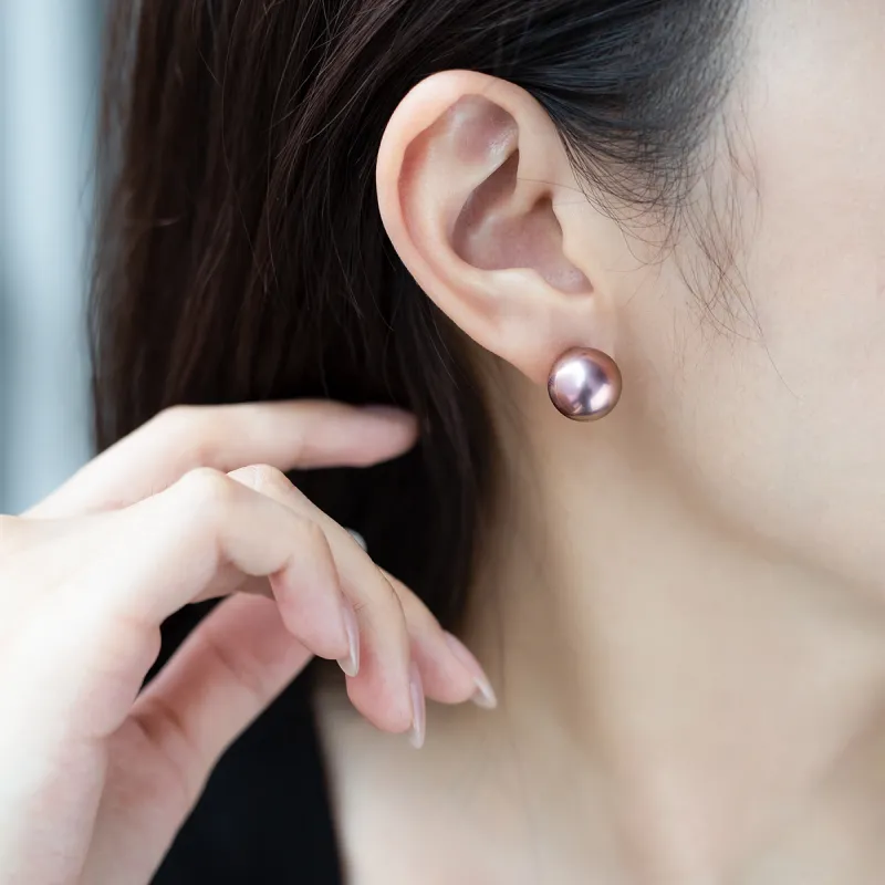 AKOYA Freshwater Pearl Stud Earrings Unisex-3