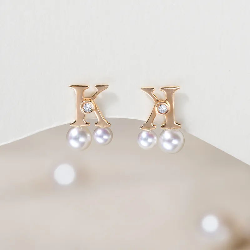 AKOYA Saltwater Pearl Stud Earrings Unisex-1