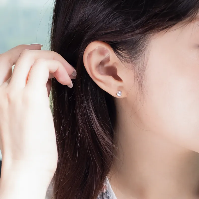 AKOYA Pearl Stud Earrings Unisex-3
