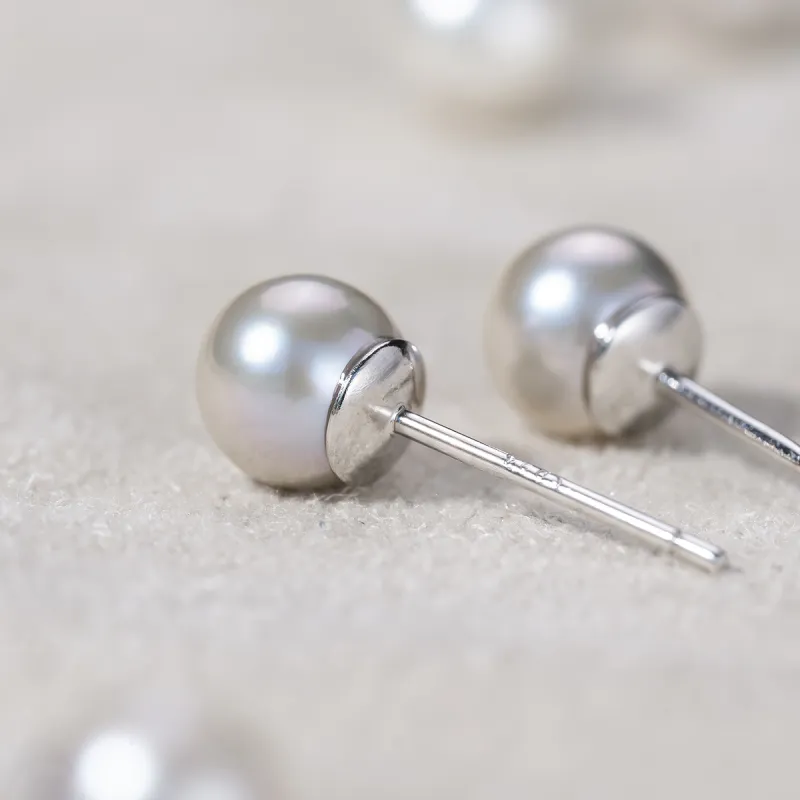 AKOYA Pearl Stud Earrings Unisex-4