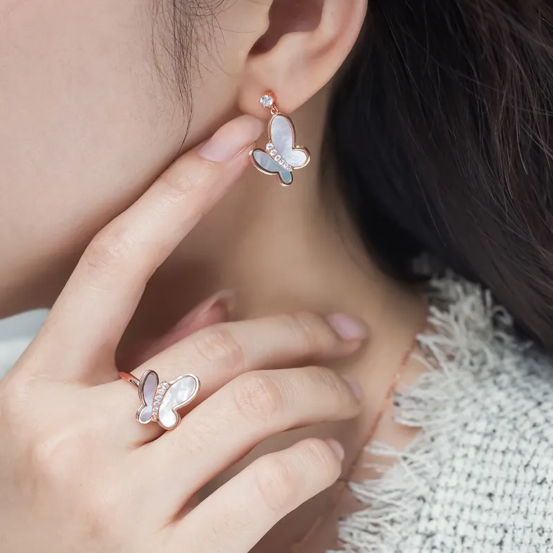 AKOYA S925 Silver Earrings Women's-4