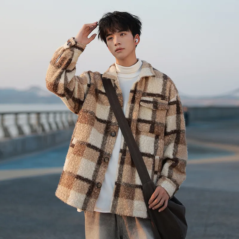 PEIMENG Jackets Coats Unisex Brown-4