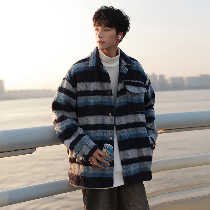 PEIMENG Jackets Coats Unisex Deep Sea Blue-5