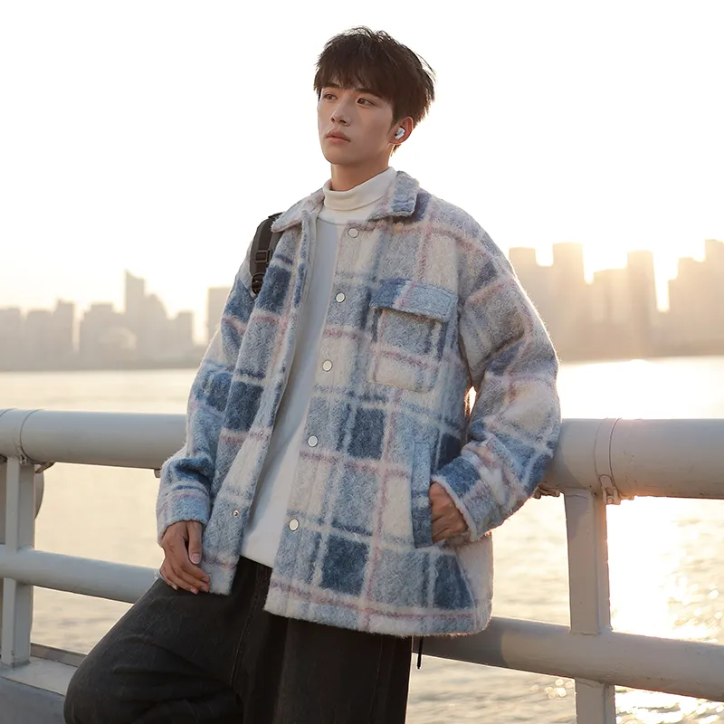 PEIMENG Jackets Coats Unisex Sky Blue-5