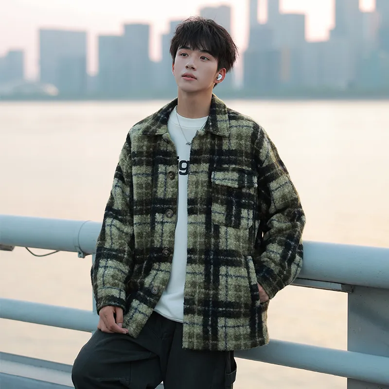 PEIMENG Jackets Coats Unisex Dark Army Green-7