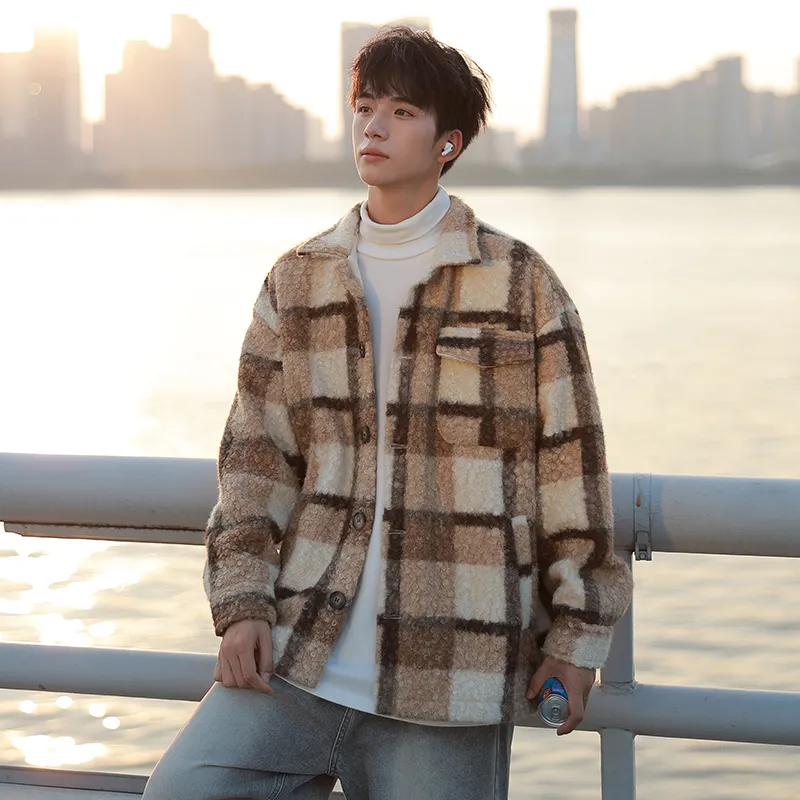PEIMENG Jackets Coats Unisex Brown-7